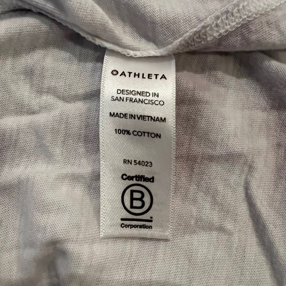 Athleta Gray Tie-Dye Short Sleeve Organic Cotton Daily Crew Cropped Tee XS - Picture 7 of 8
